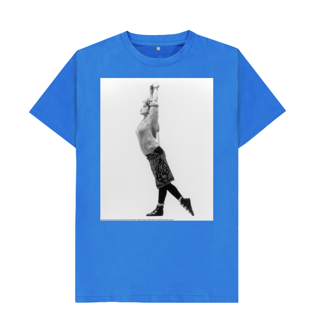 Bright blue printed t shirt front