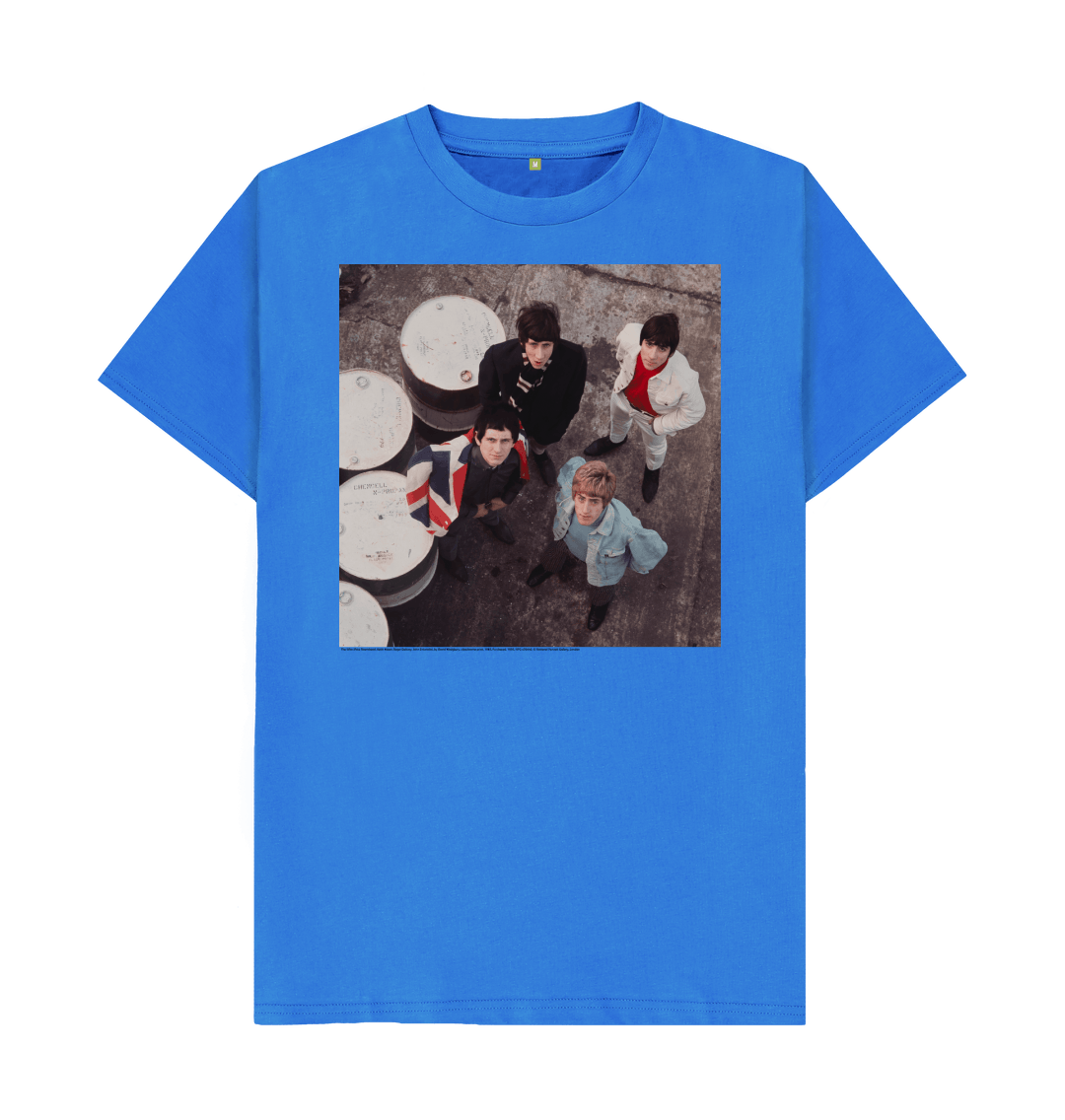 Bright blue printed t shirt front