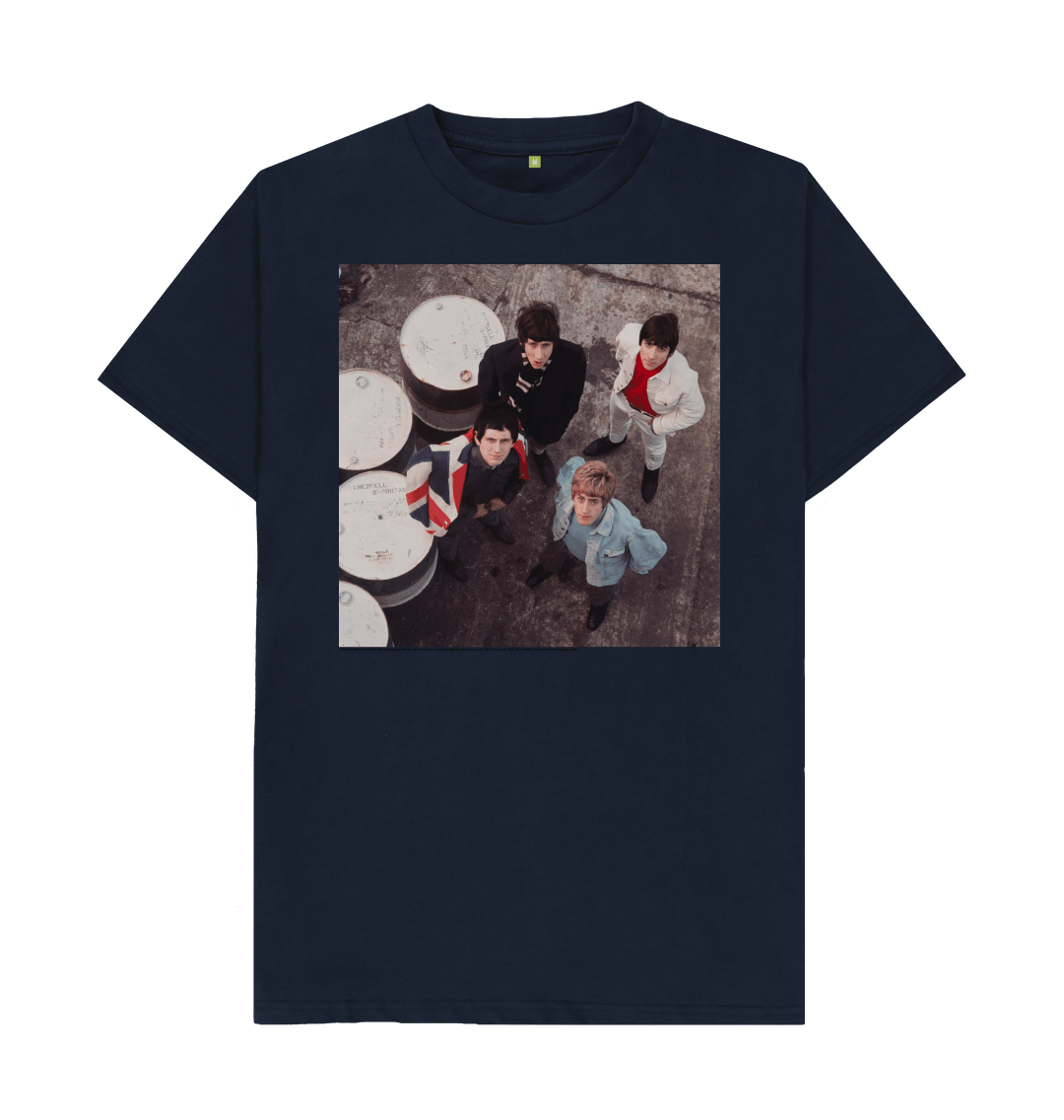 Navy blue printed t shirt front