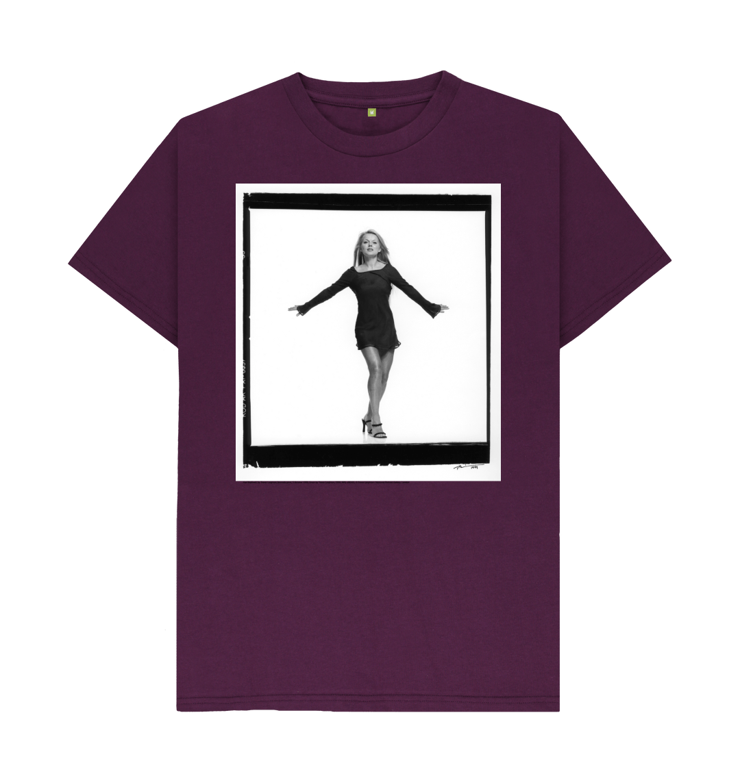 Purple printed t shirt front