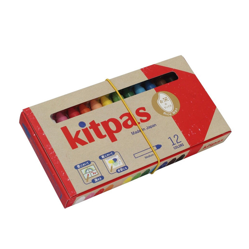 Kitpas rice bran wax crayons set 12