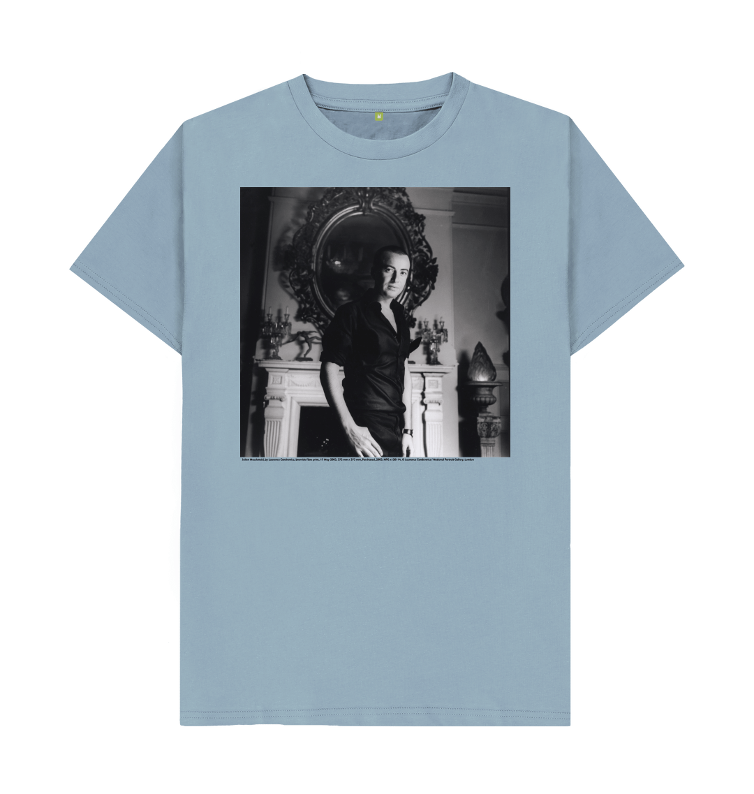 Stone blue printed t shirt front