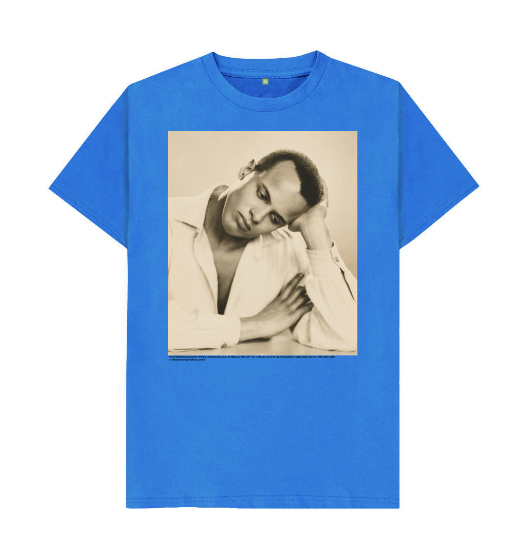 Bright blue printed t shirt front