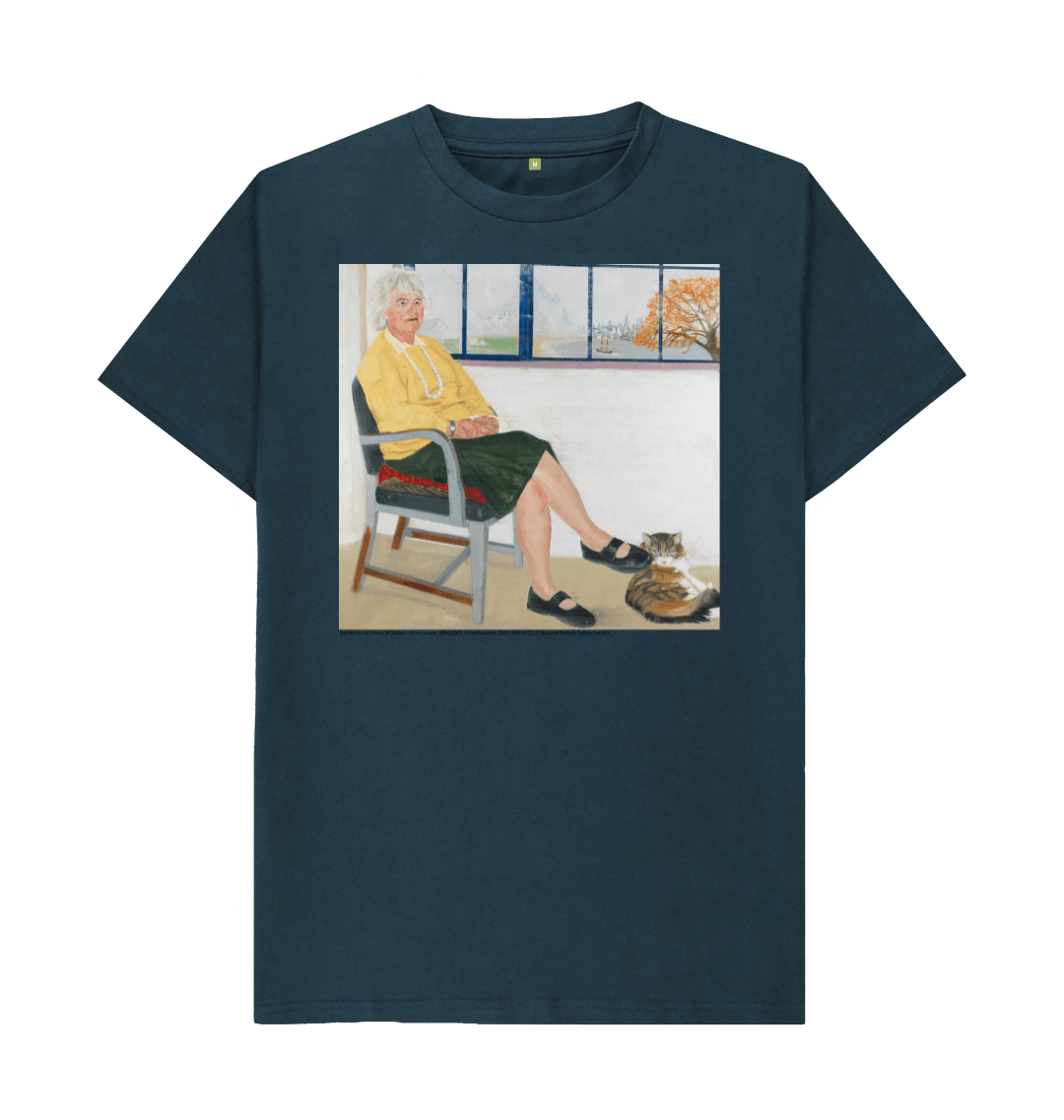 Denim blue printed t shirt front