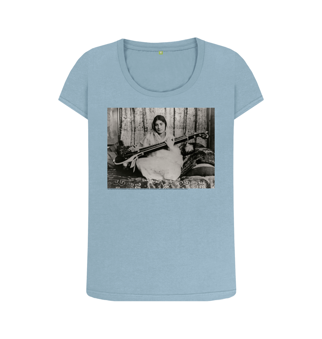Stone blue printed t shirt front