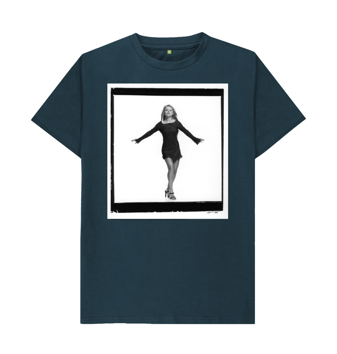 Denim blue printed t shirt front