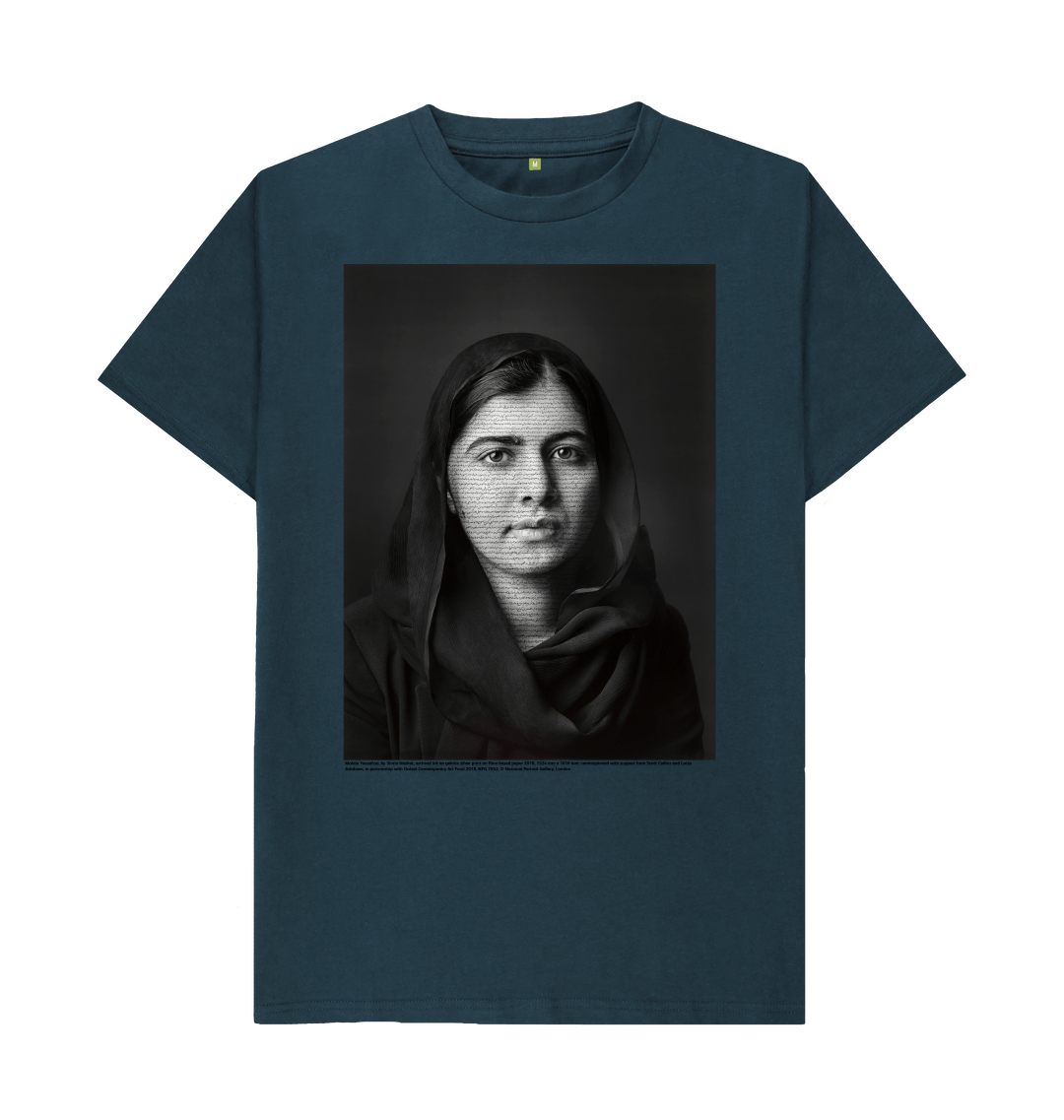 Denim blue printed t shirt front