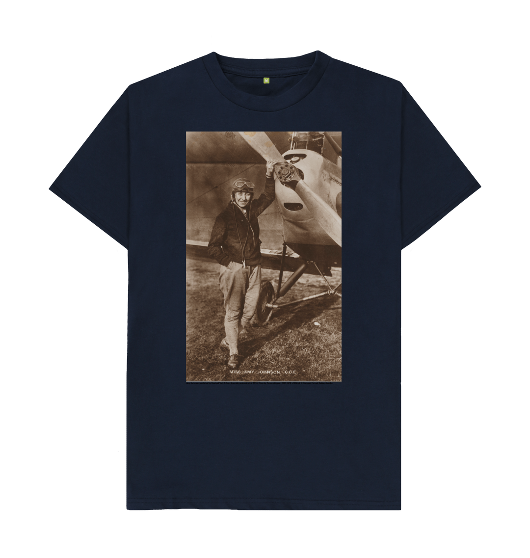 Navy blue printed t shirt front