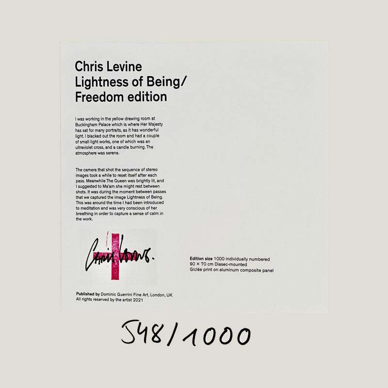 Lightness of being chris levine certificate