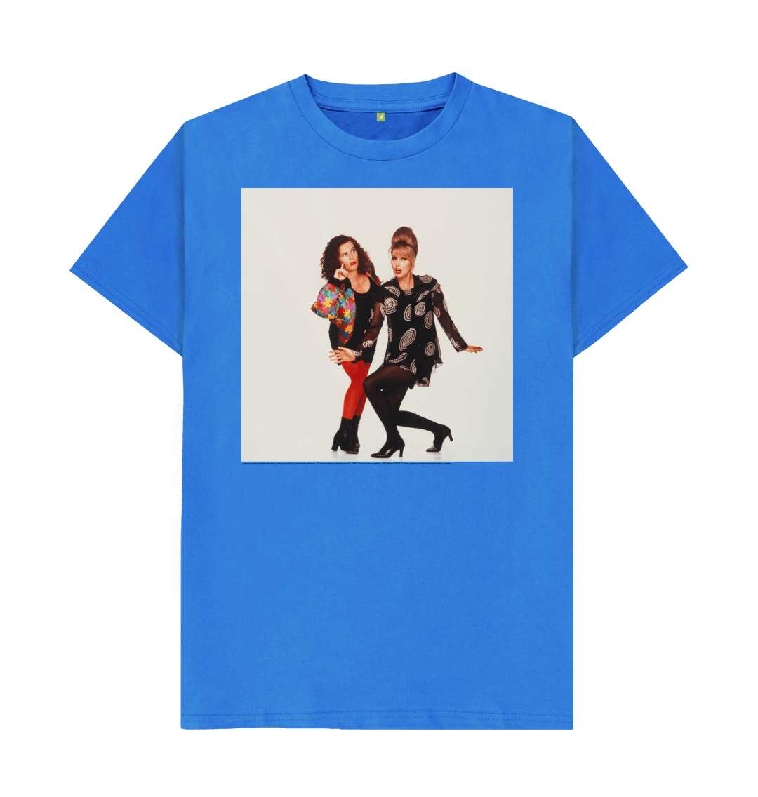 Bright blue printed t shirt front