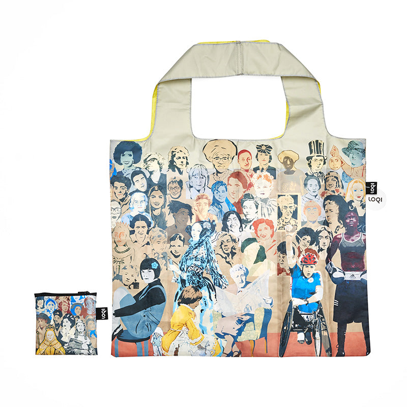 Fold away loqi tote bag featuring “work in progress,” npg 7145.