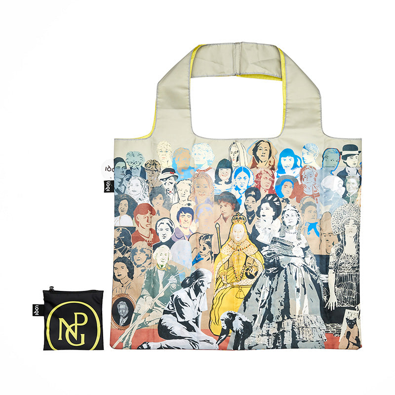 Fold away loqi tote bag featuring “work in progress,” npg 7145.