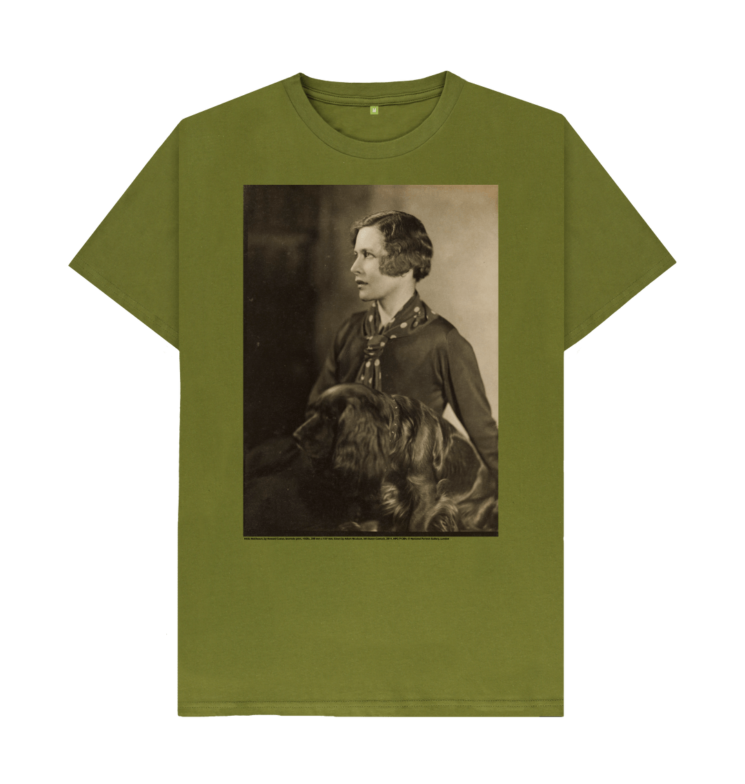 Moss green printed t shirt front