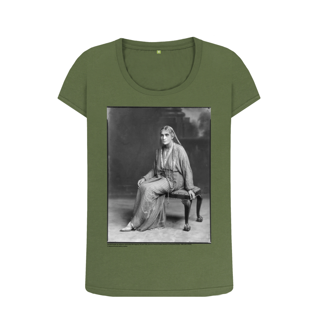 Khaki printed t shirt front