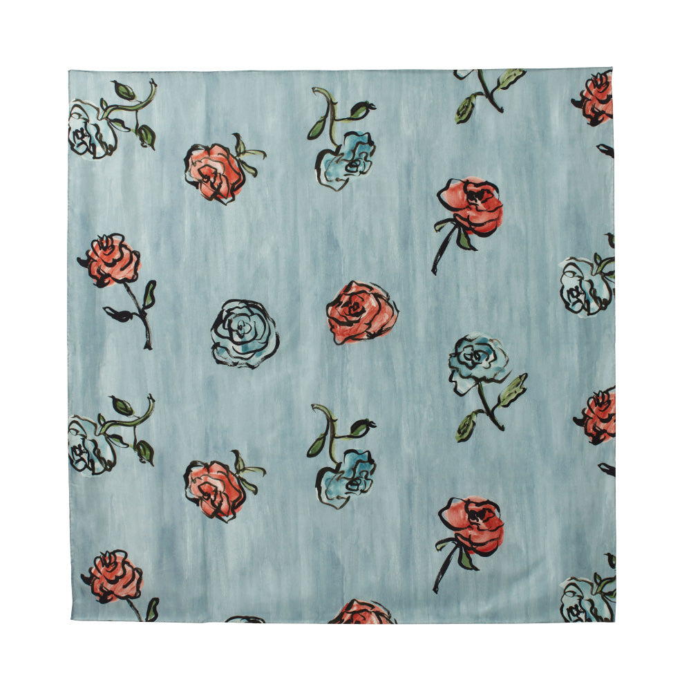 Luke edward hall blue roses silk scarf large