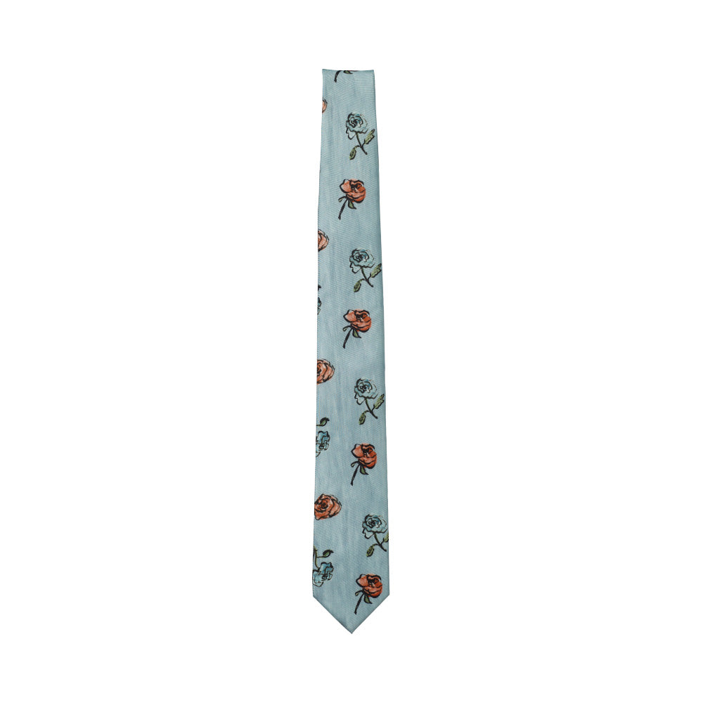 Luke edward hall silk tie blue roses