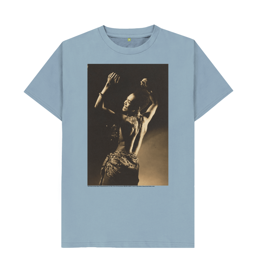 Stone blue printed t shirt front