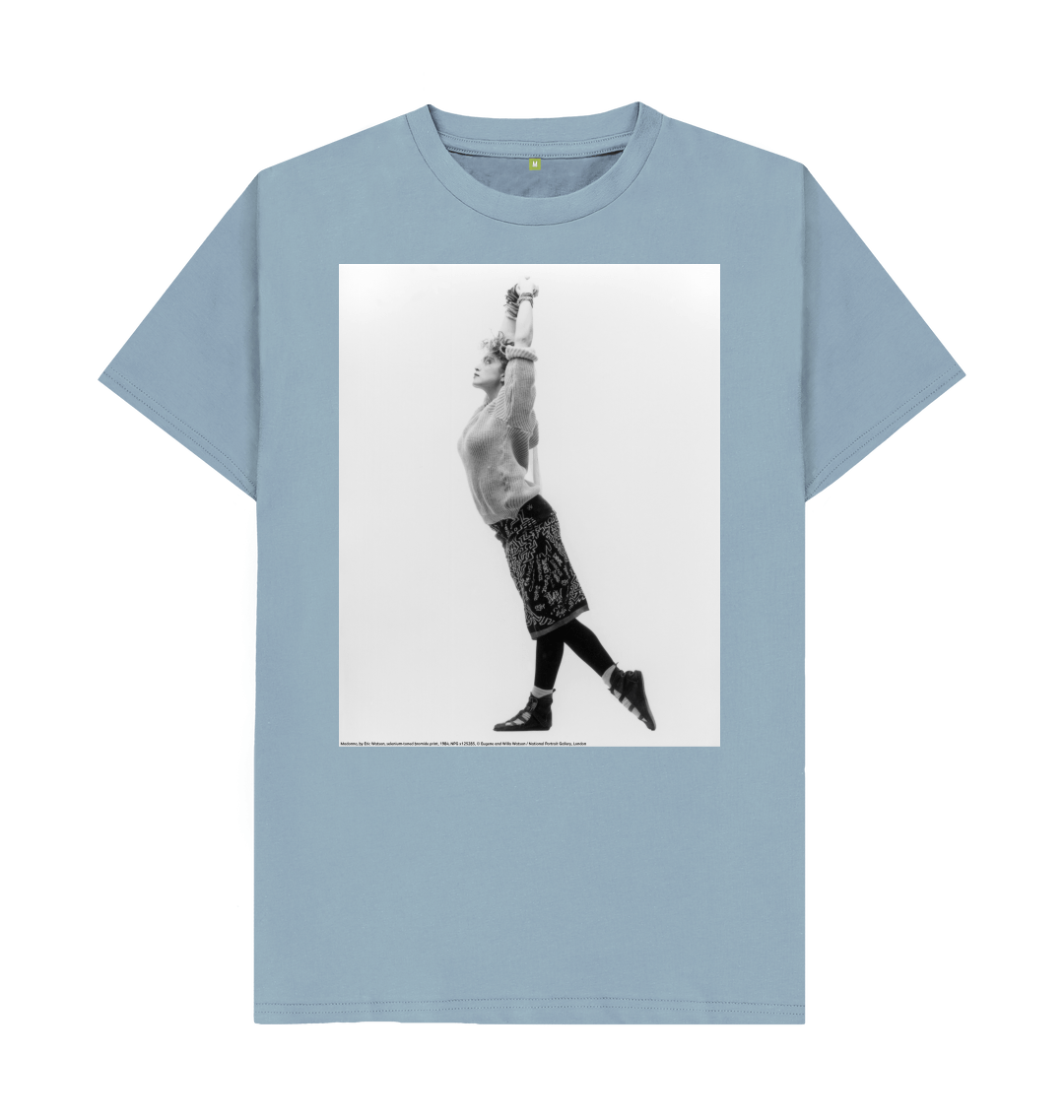 Stone blue printed t shirt front