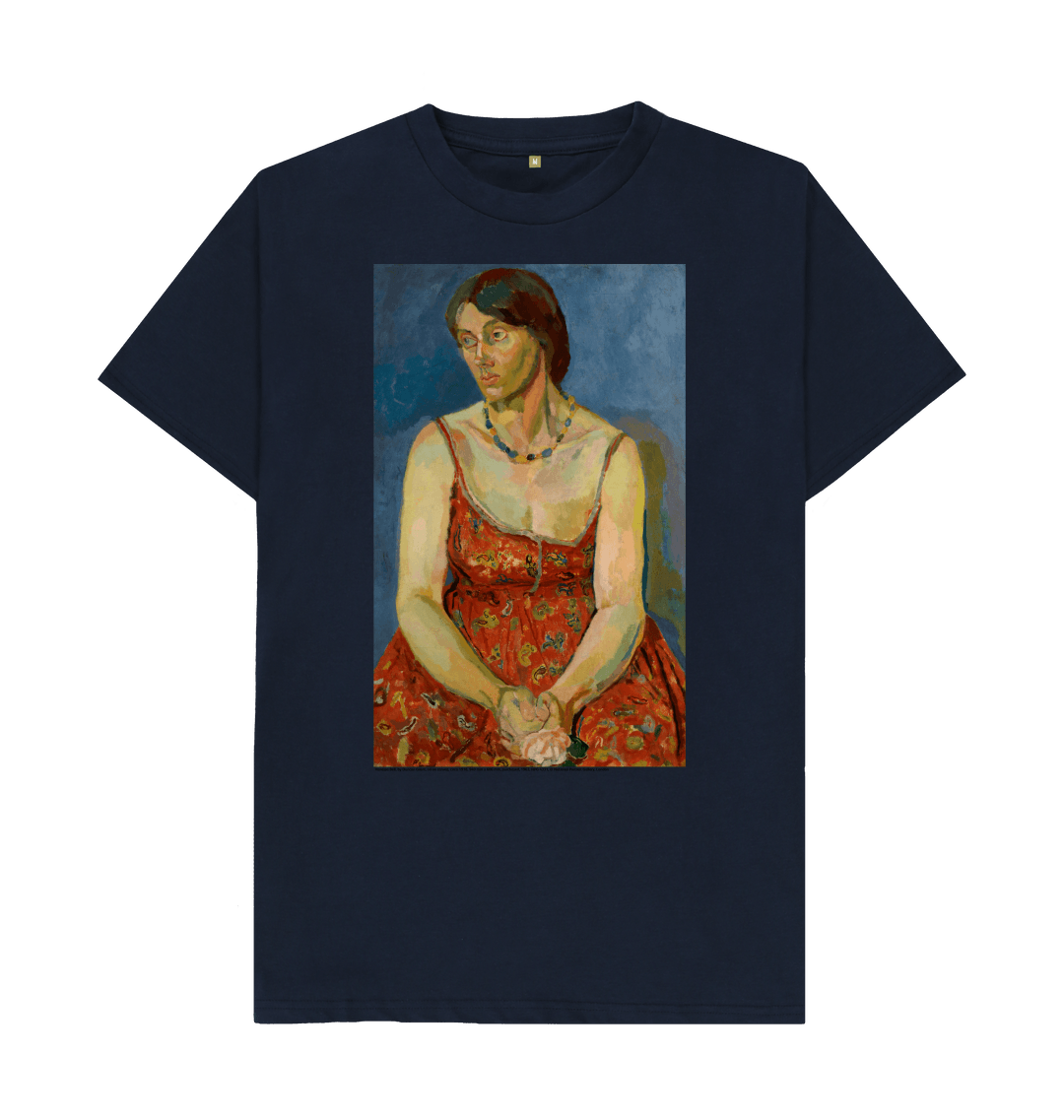 Navy blue printed t shirt front