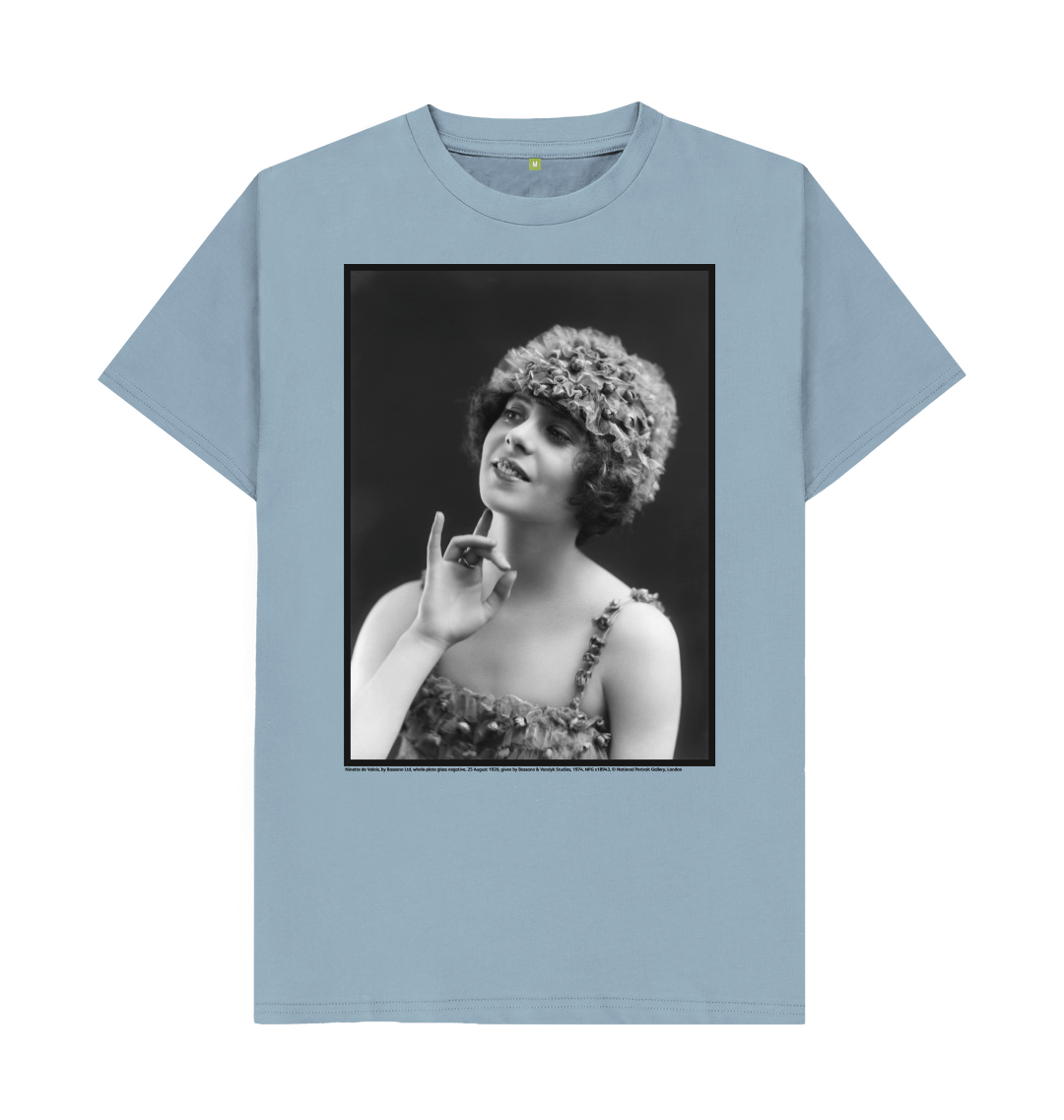 Stone blue printed t shirt front