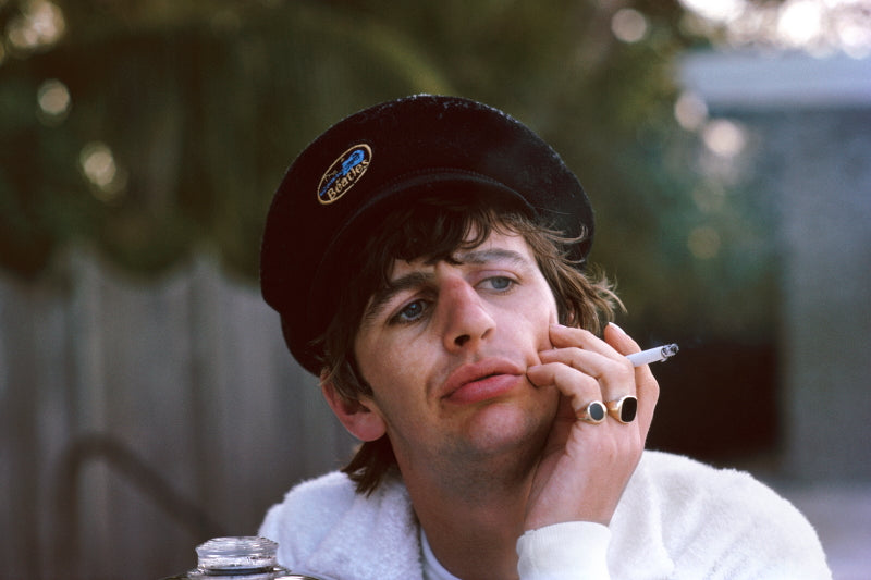 does ringo starr smoke cigarettes Smoking a giant cigar, Beatles drummer strikes a Churchillian pose outside 10 Downing Street, London, 1965 by Terry O'Neill. : r/beatles Studio CT Print: Ringo Starr