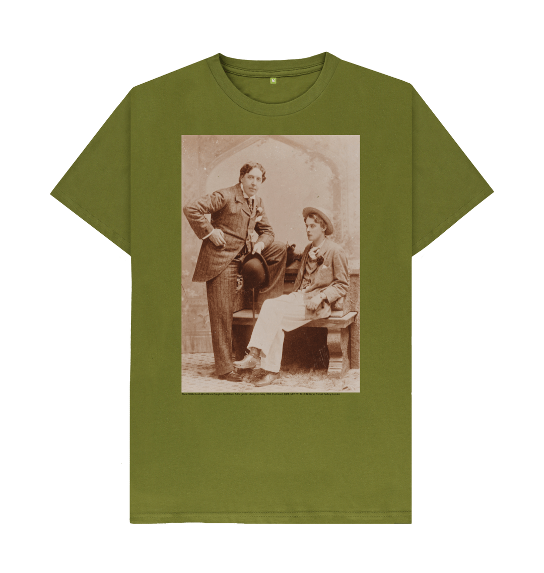 Moss green printed t shirt front