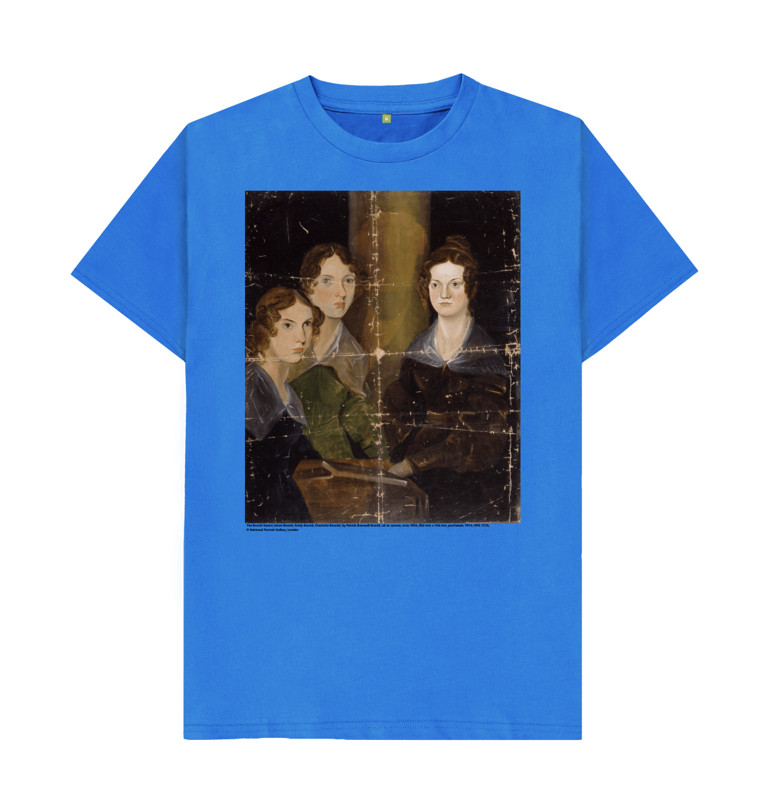 Bright blue printed t shirt front