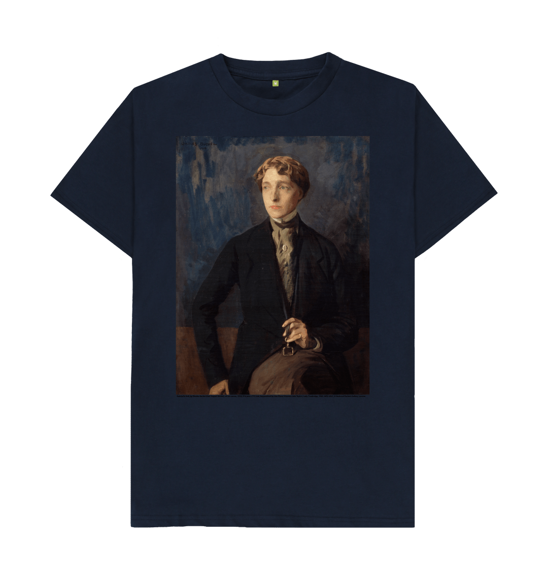 Navy blue printed t shirt front