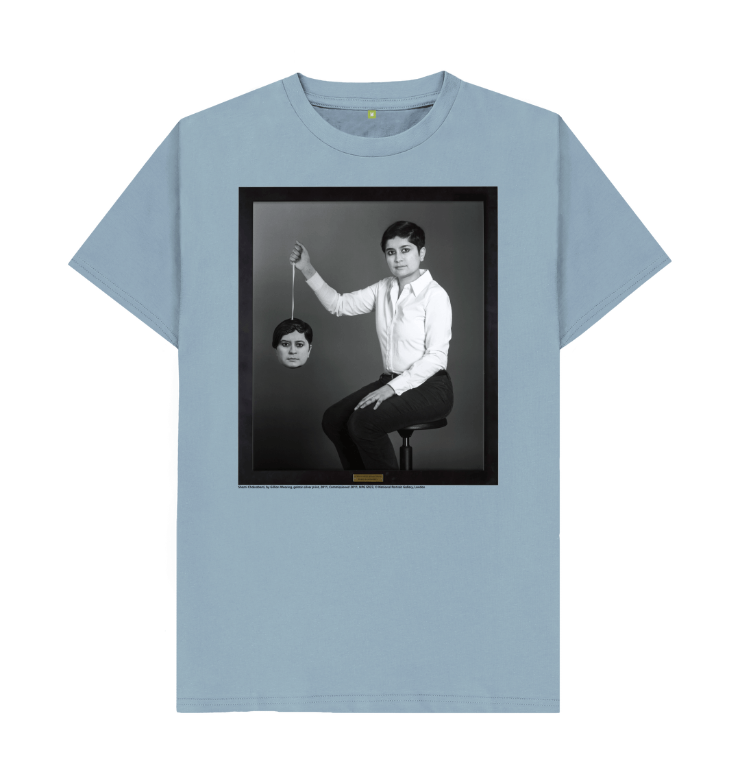 Stone blue printed t shirt front