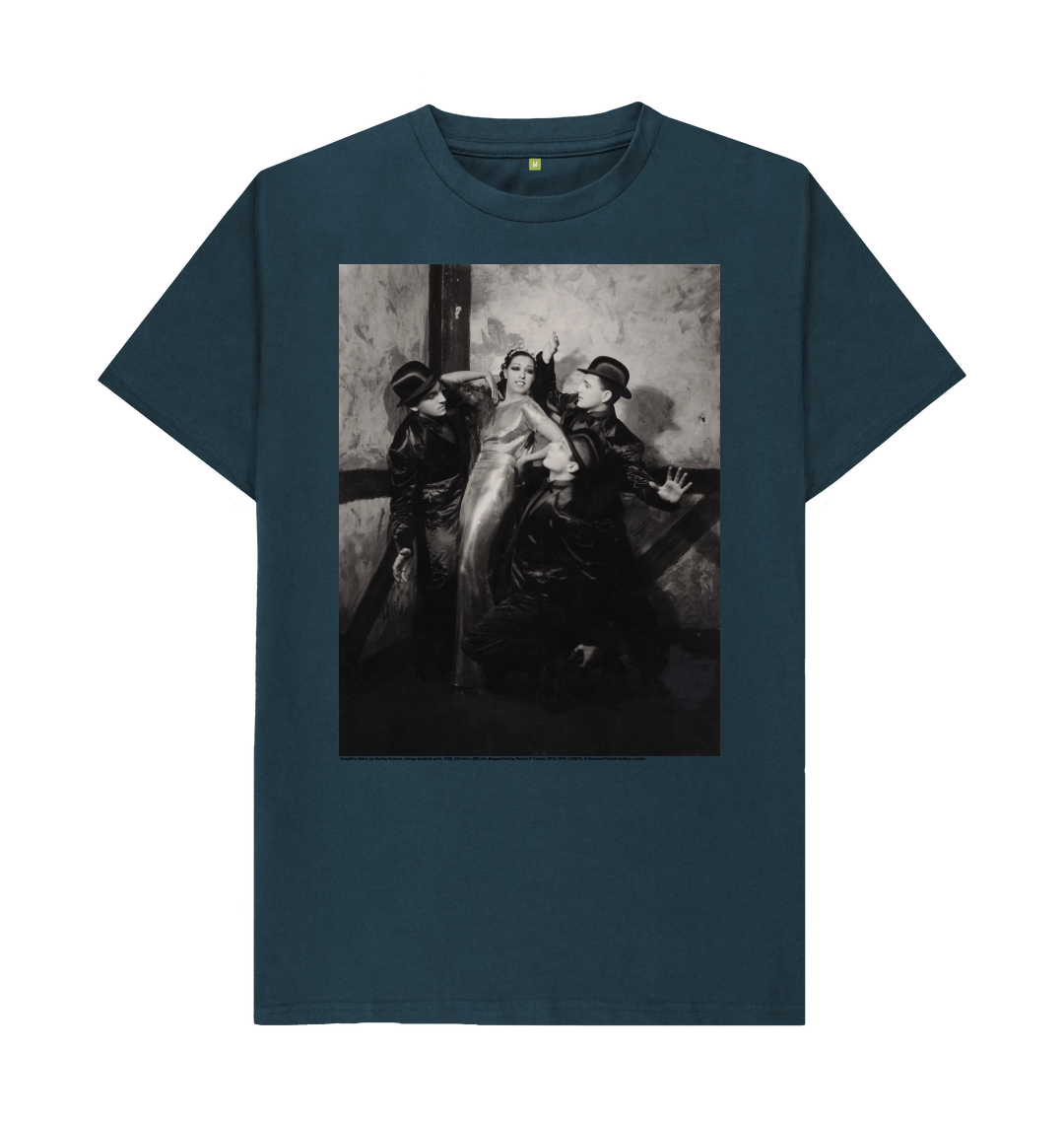 Denim blue printed t shirt front