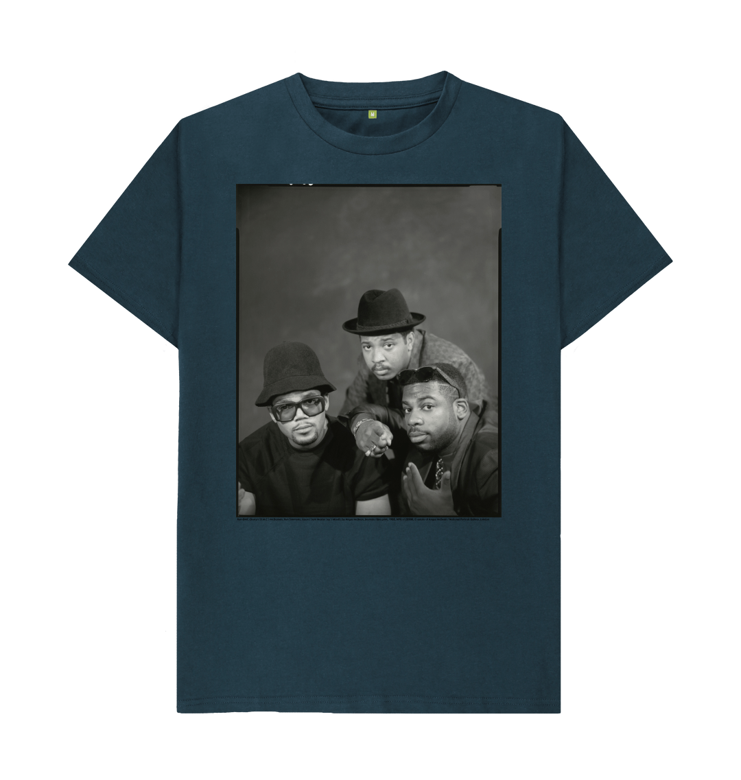 Denim blue printed t shirt front