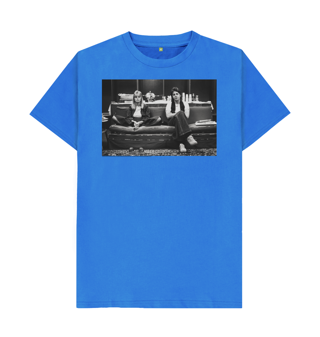 Bright blue printed t shirt front