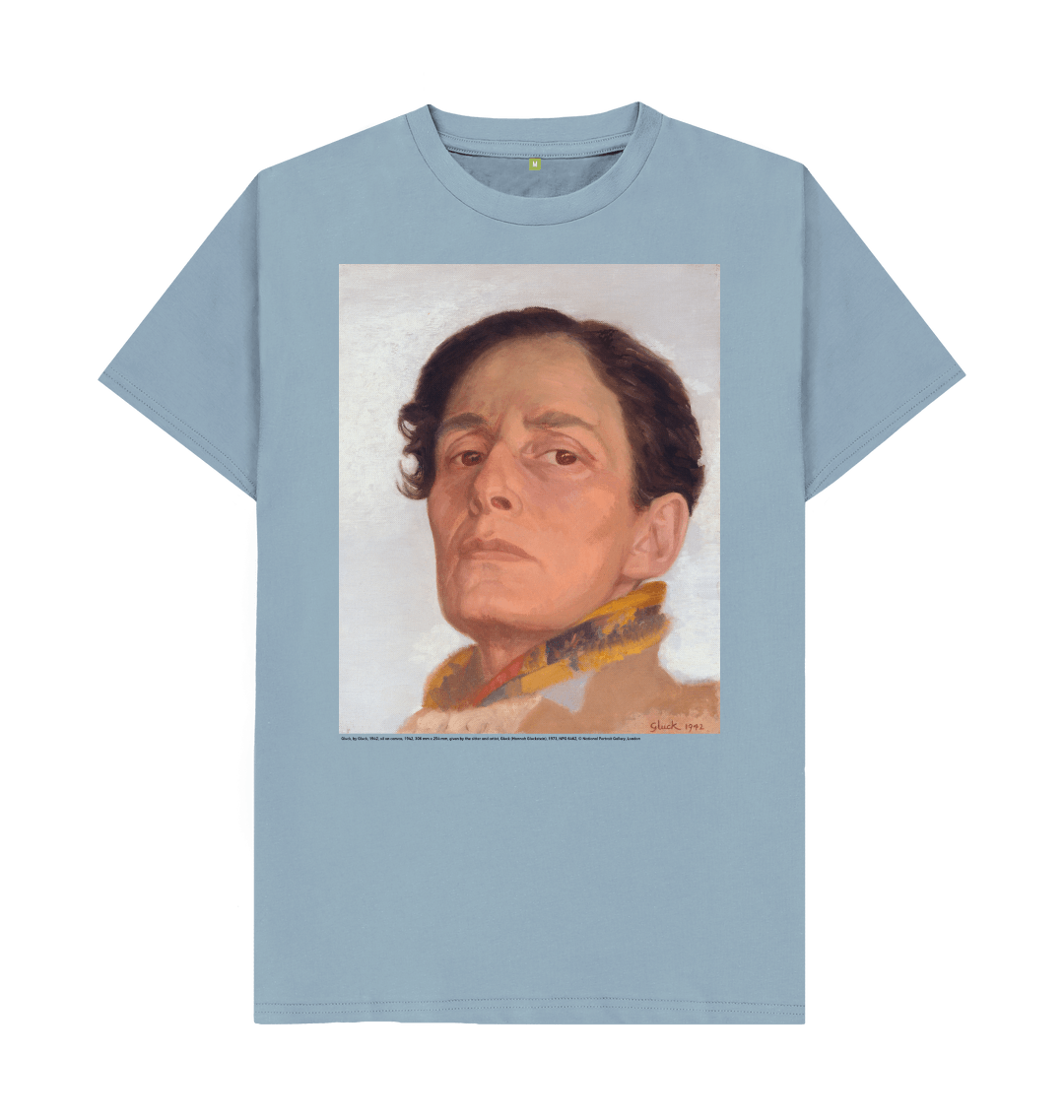 Stone blue printed t shirt front