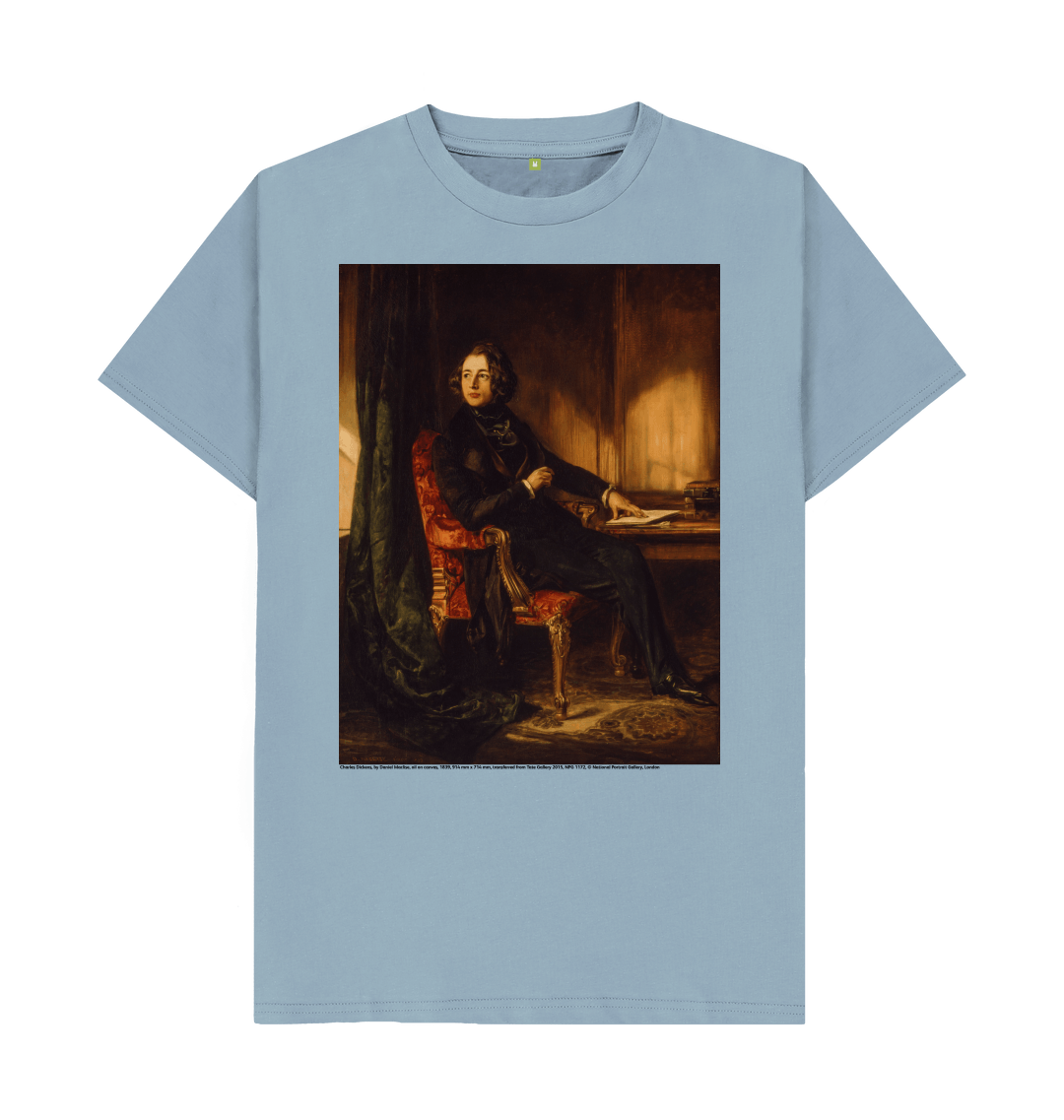 Stone blue printed t shirt front