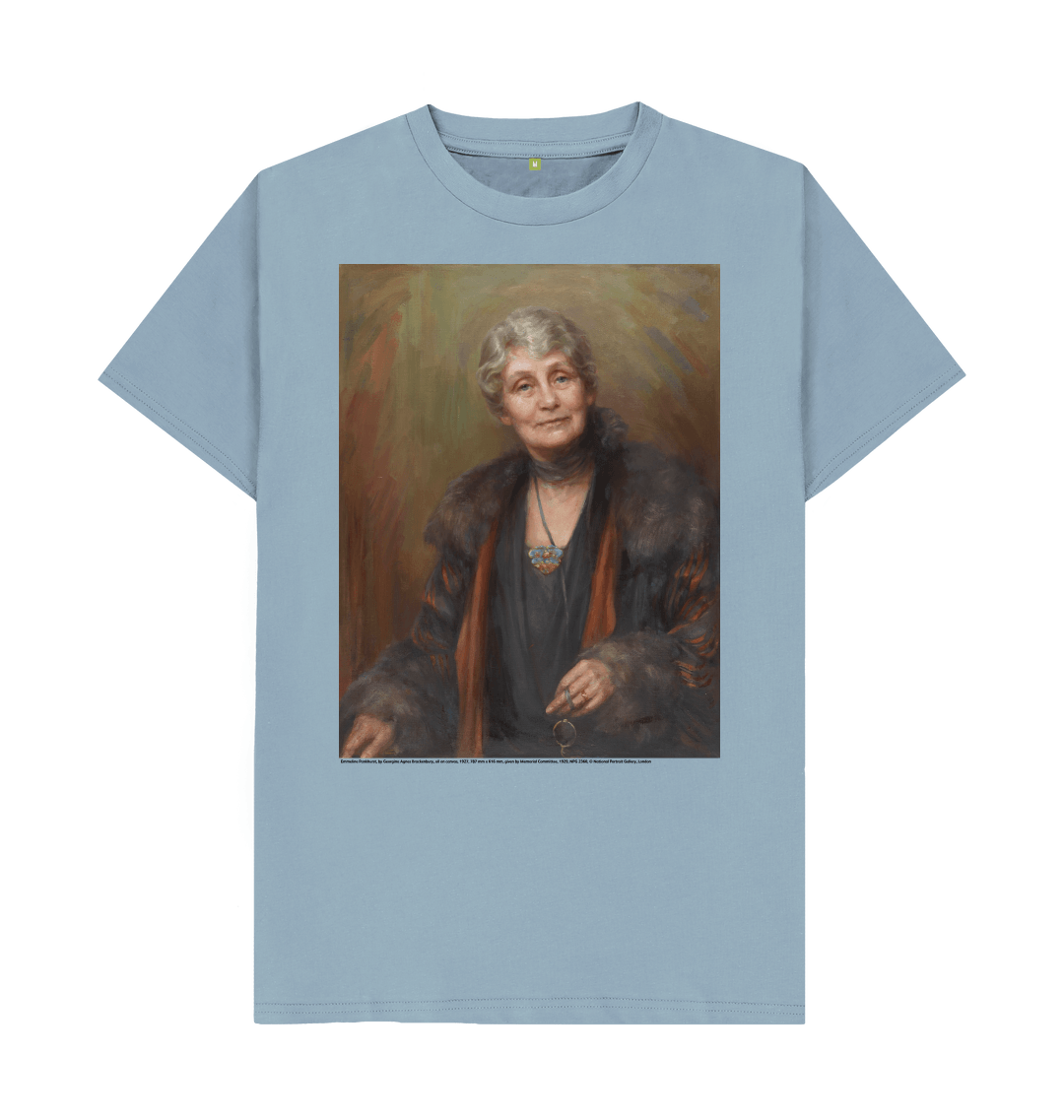 Stone blue printed t shirt front