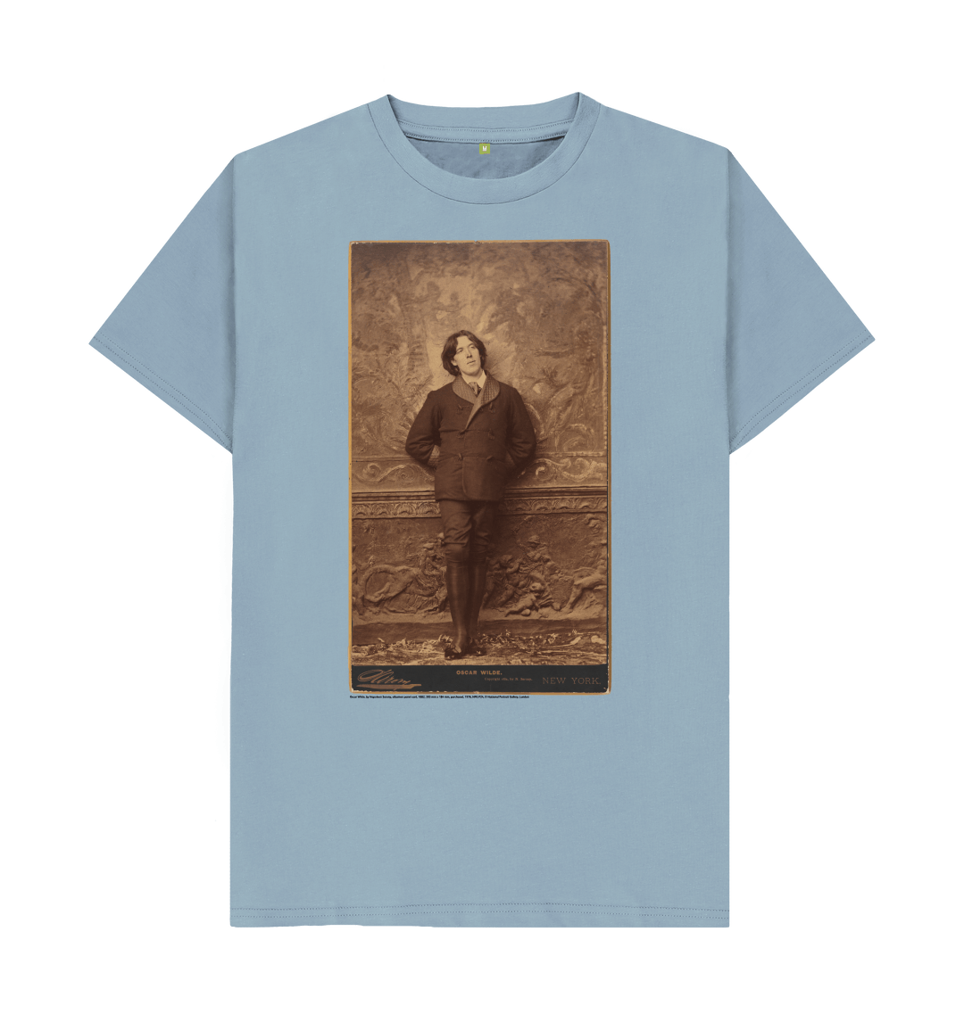 Stone blue printed t shirt front
