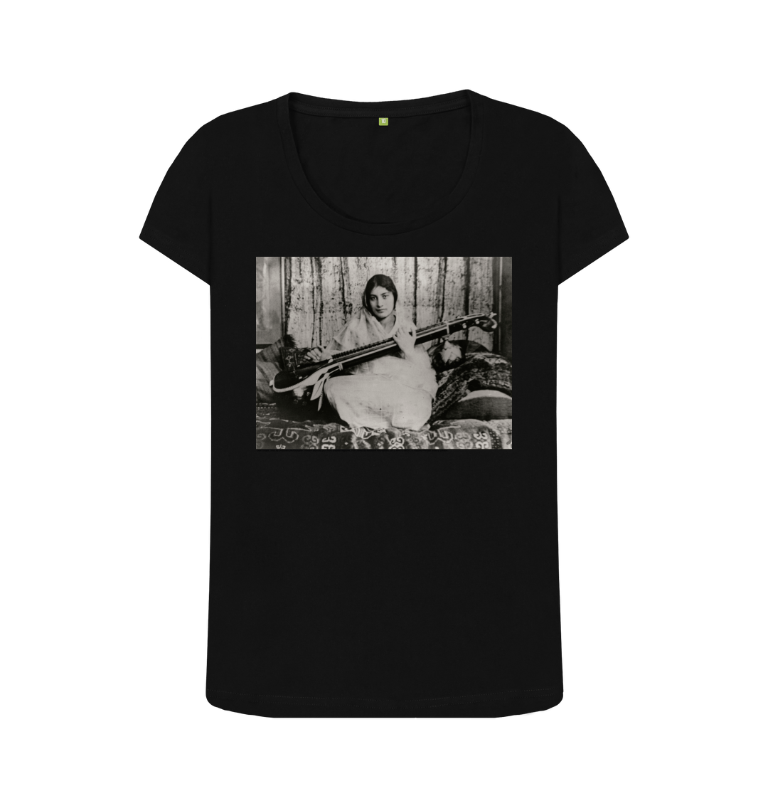 Black printed t shirt front