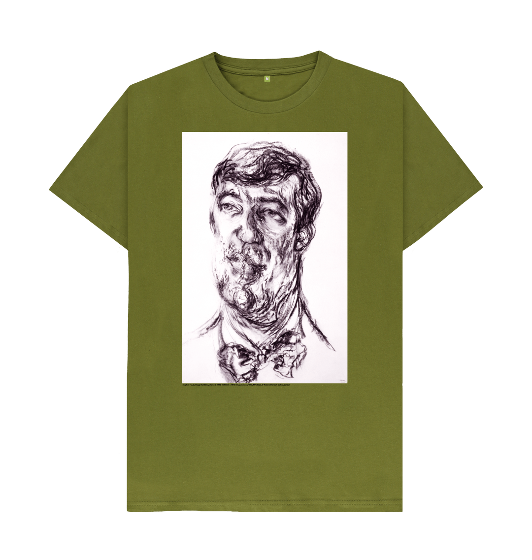 Moss green printed t shirt front