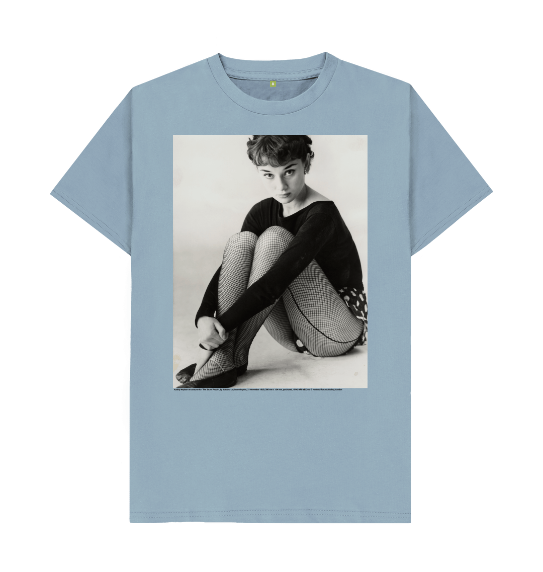 Stone blue printed t shirt front
