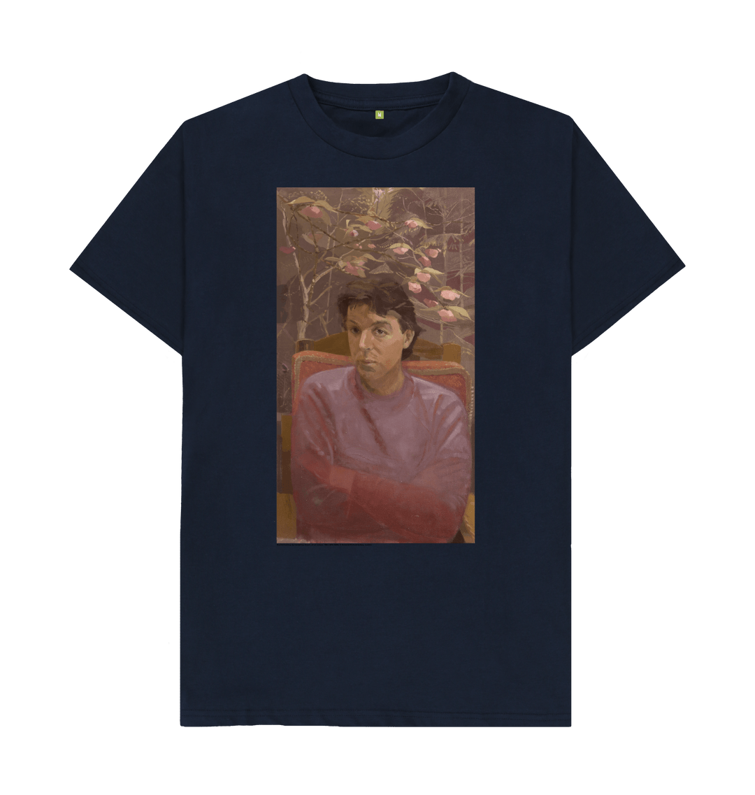 Navy blue printed t shirt front