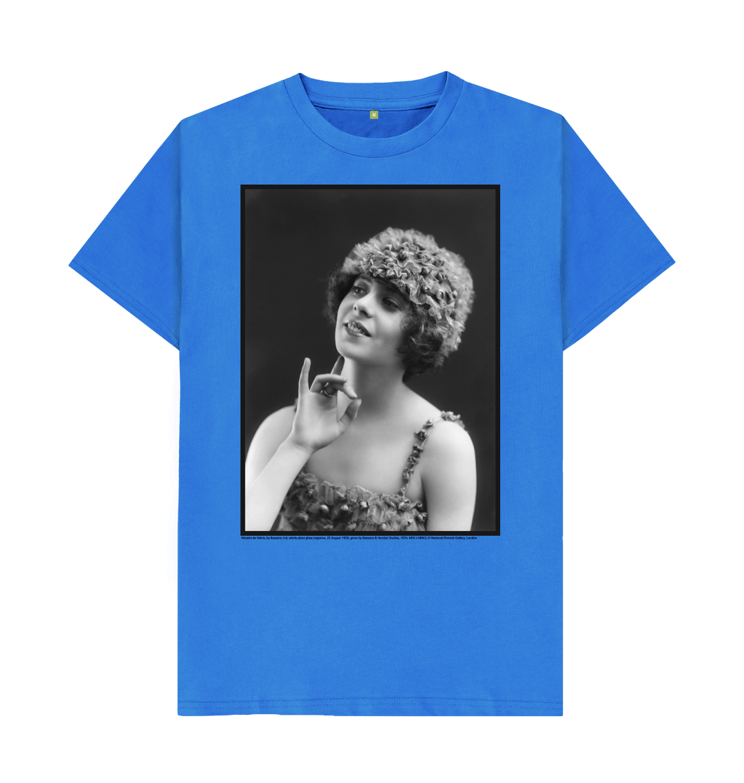 Bright blue printed t shirt front