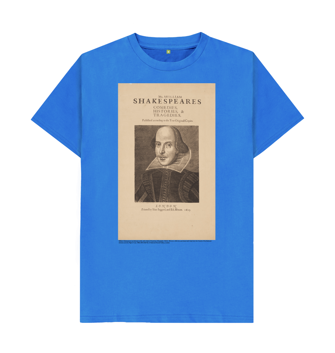 Bright blue printed t shirt front