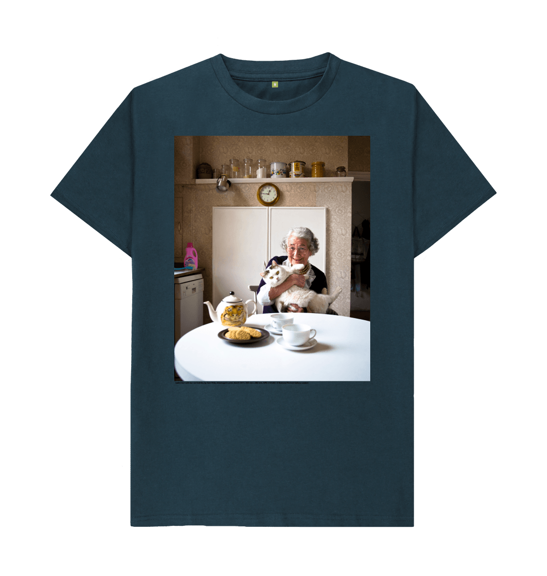 Denim blue printed t shirt front