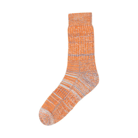 Orange and grey speckled cotton socks.