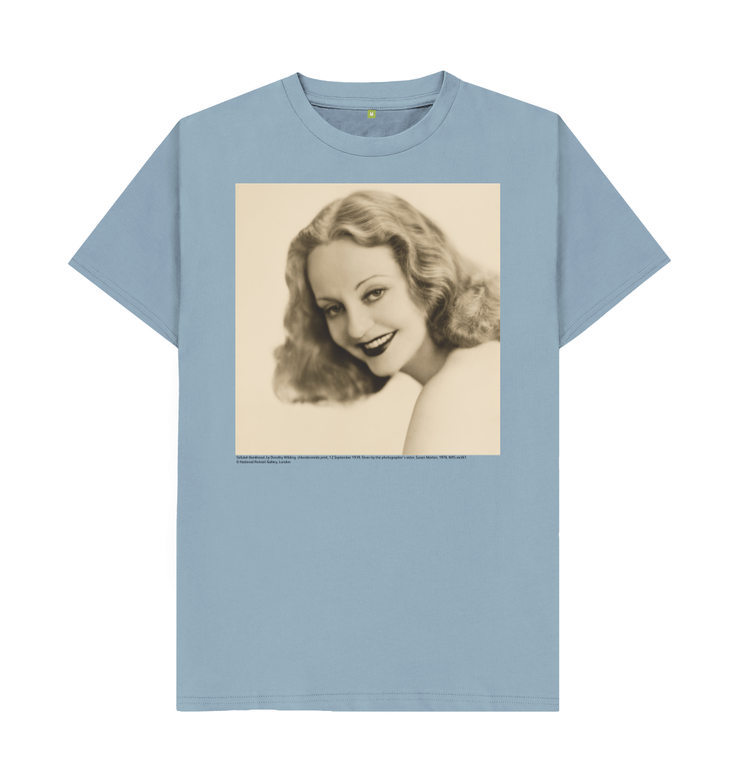 Stone blue printed t shirt front