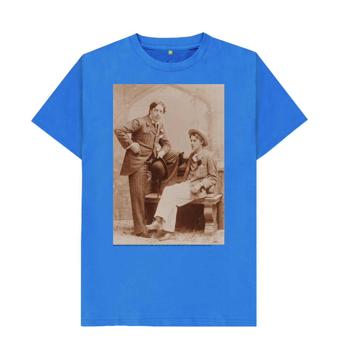 Bright blue printed t shirt front