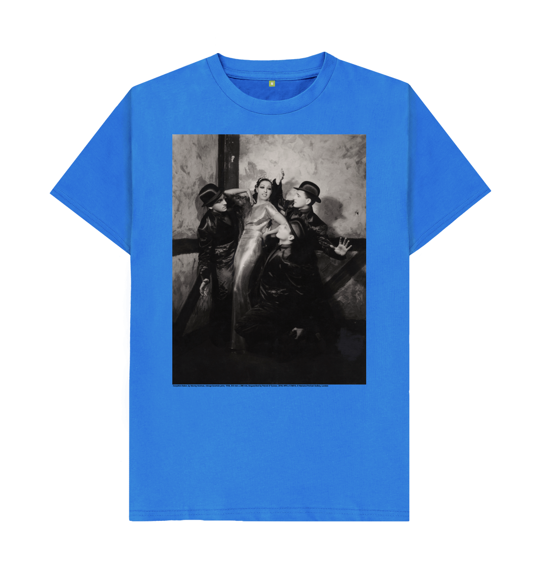 Bright blue printed t shirt front
