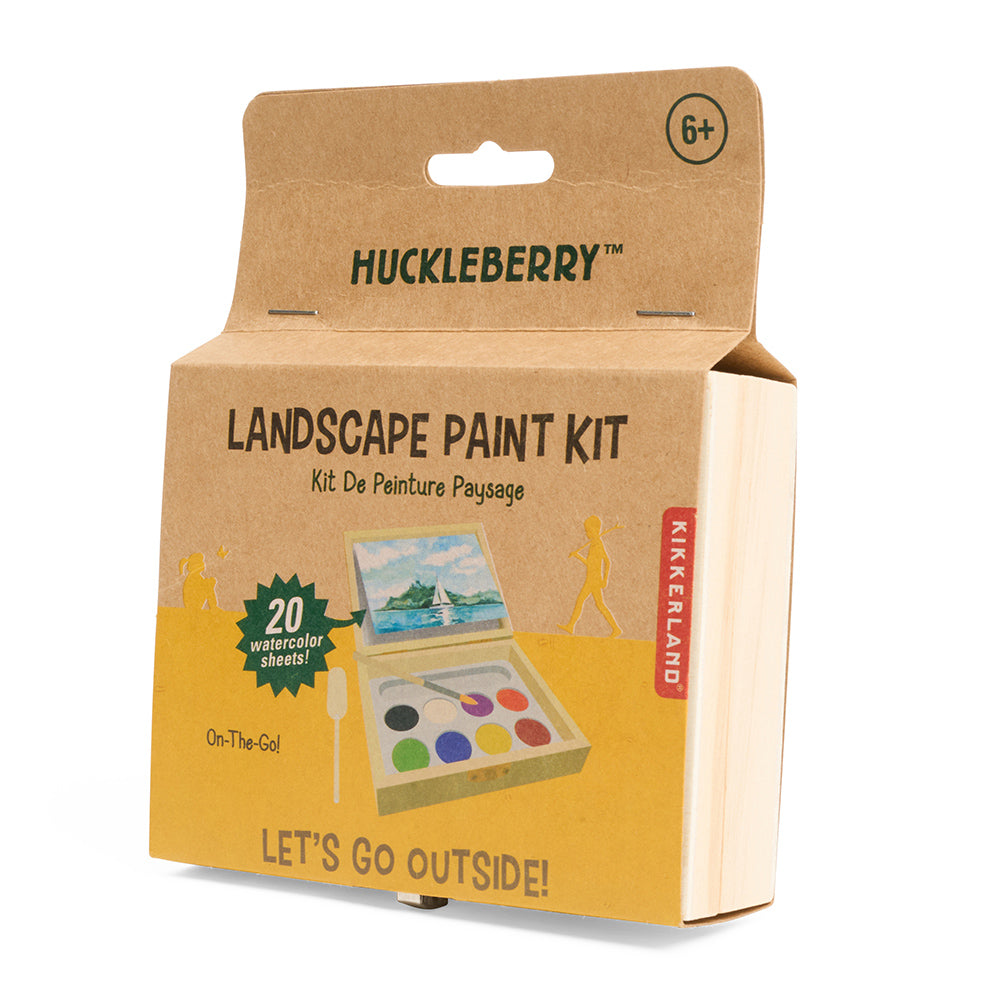 Outer packaging of 'landscape paint kit'.