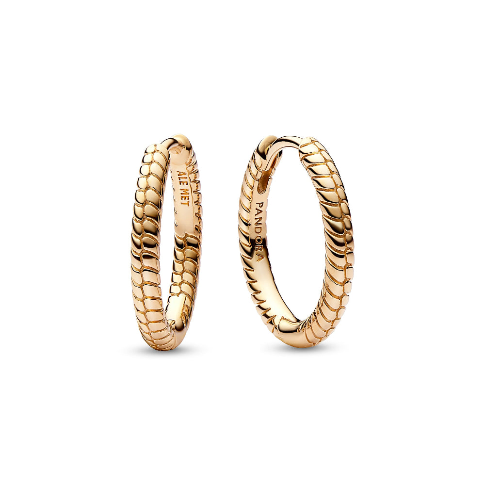 Pandora gold small charm hoop earrings