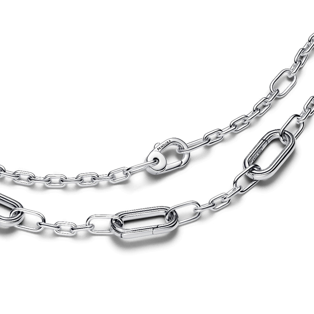 Pandora silver five links necklace detail